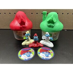 Smurfs McDonalds Toys 2017 - 2 Houses, 3 Figurines